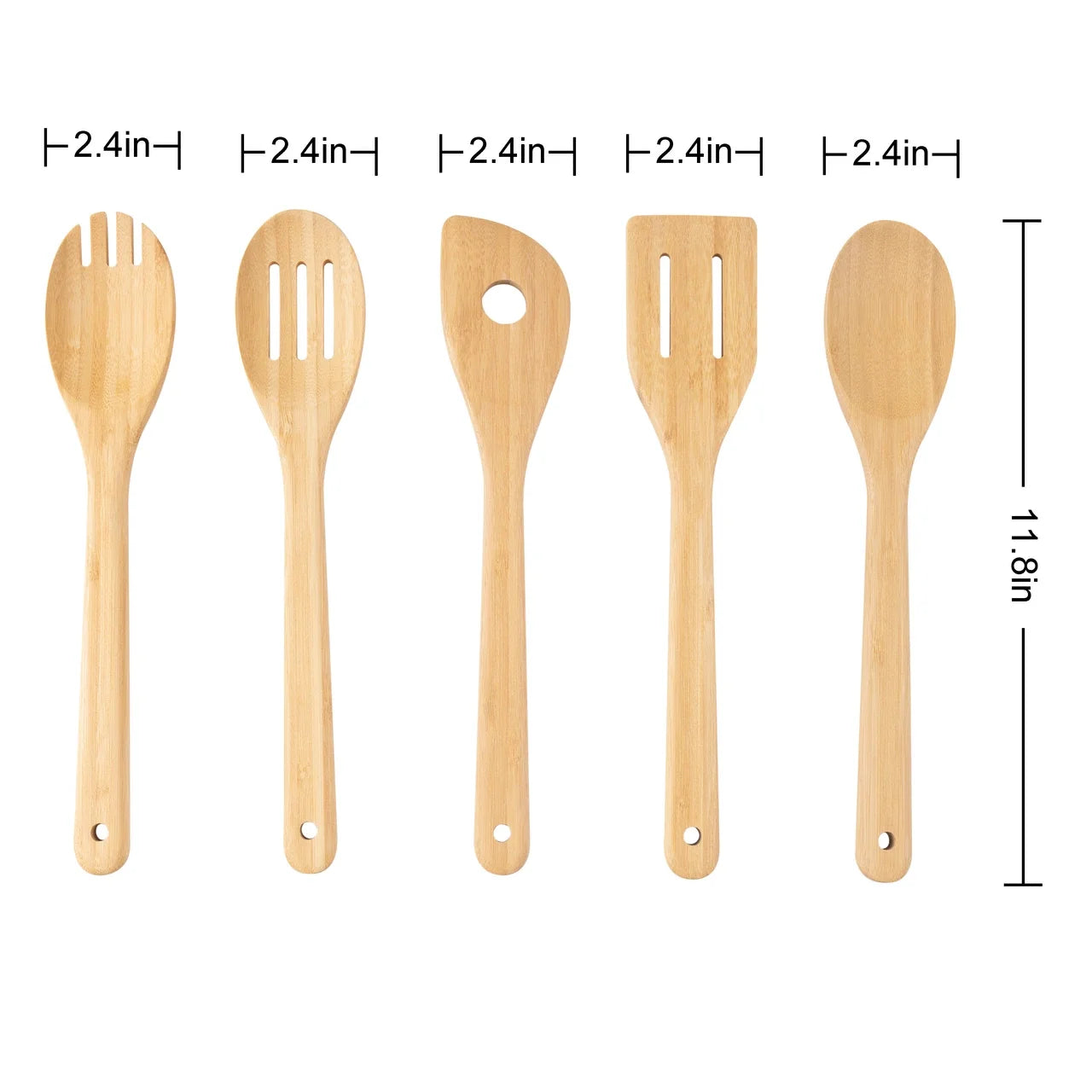 5pk 100% Natural Bamboo Kitchen Tools "Set Only"