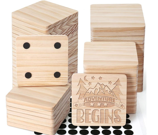 New Zealand Radiata Pine Wood Coaster Set